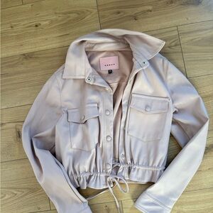 Blank NYC Soft Pink Leather Patch Jacket